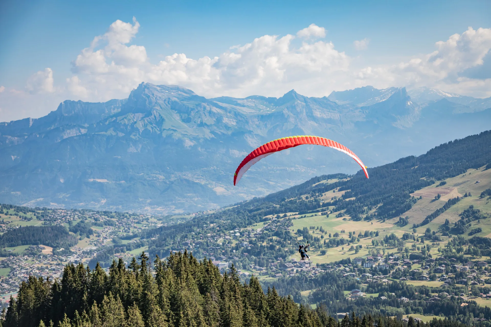 parapente rouge/blanc été