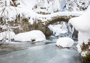 nature, ruisseau neige